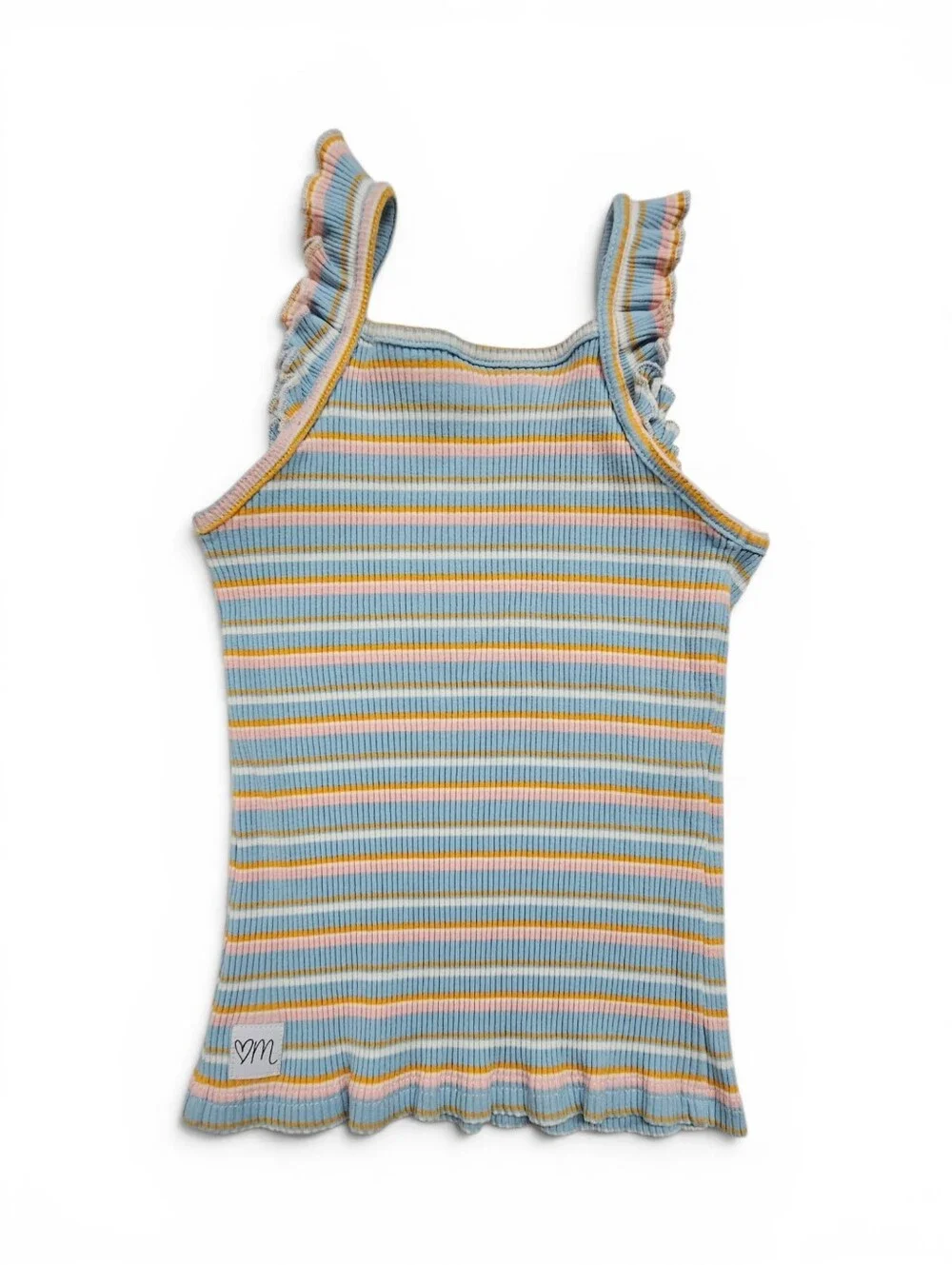 Love, Millie Clothing Co. Striped Tank & Short Set In Aqua, Peach, White Size 10